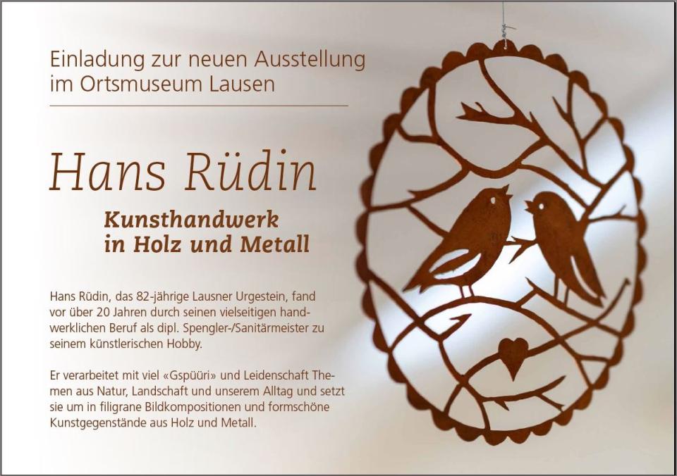 Flyer zur Ausstellung Hans Rüdin