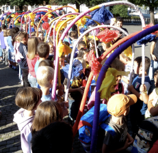 Spalier 1. Schultag